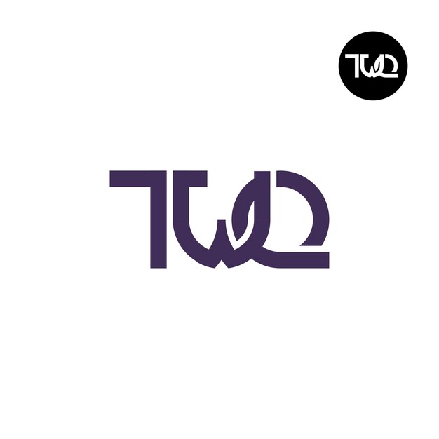 Plik wektorowy księga twq monogram logo design