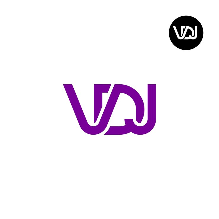 Wektor księga vdj monogram logo design