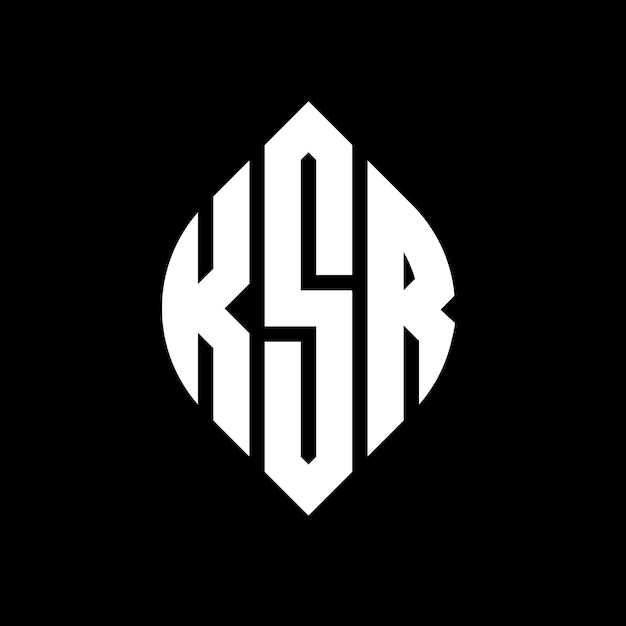 Ksr Okrągłe Logo Z Kształtem Okręgu I Elipsy Ksr Elipsy Z Stylem Typograficznym Trzy Inicjały Tworzą Logo Okręgu Ksr Krąg Emblem Abstrakt Monogram Liter Mark Wektor