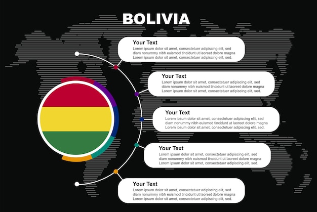 Kształt Flagi Boliwii Z Układanką Wektorową Mapę Puzzli Flaga Boliwii Dla Dzieci