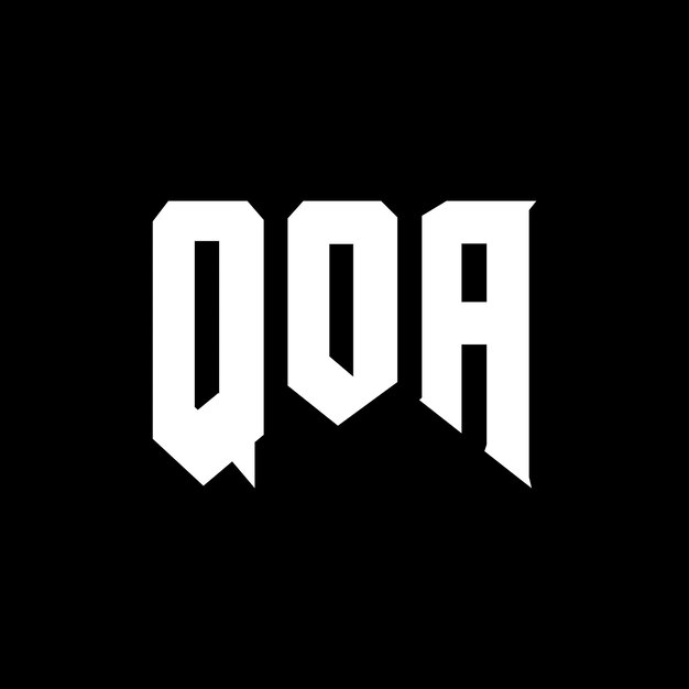 Kształt i kolor logo firmy QA (czarno-białe kolorowe logo QA, wektorowe logo QA) Kształt ikony QA (alfabet QA, typografia QA)