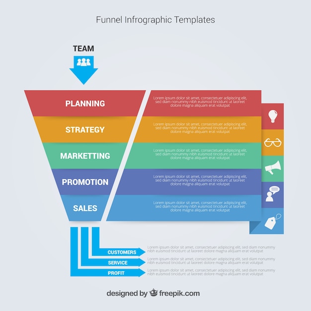 Kształt Lejka Infografika Szablon