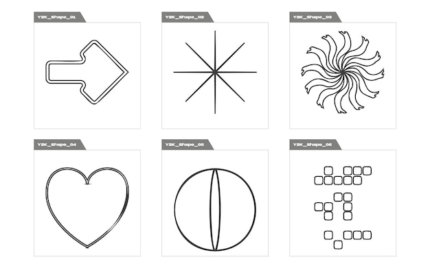 Plik wektorowy kształty brutalizmu duża kolekcja abstrakcyjnych graficznych symboli geometrycznych dla zaprojektowanych nowoczesnych koszulek