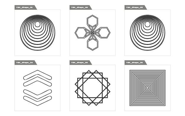 Kształty brutalizmu Duża kolekcja abstrakcyjnych graficznych symboli geometrycznych Elementy do dekoracji graficznej