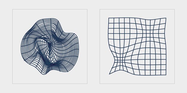 Kształty brutalizmu Modne figury geometryczne postmodernistyczne Płaskie minimalistyczne ikony