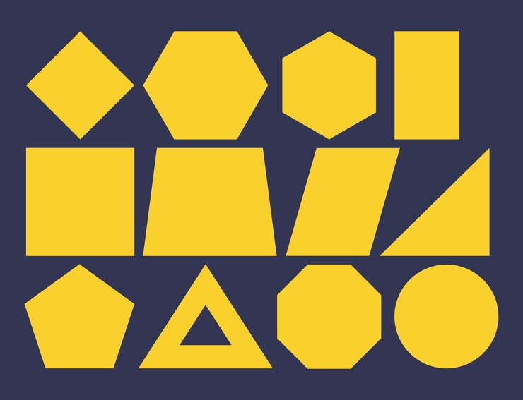 Wektor kształty i figury geometryczne w stylu płaskiego projektu.