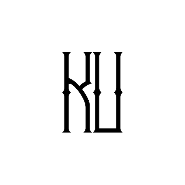 KU monogram logo projekt list tekst nazwa symbol monochromatyczne logotyp alfabet znak proste logo