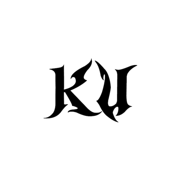KU monogram logo projekt list tekst nazwa symbol monochromatyczne logotyp alfabet znak proste logo