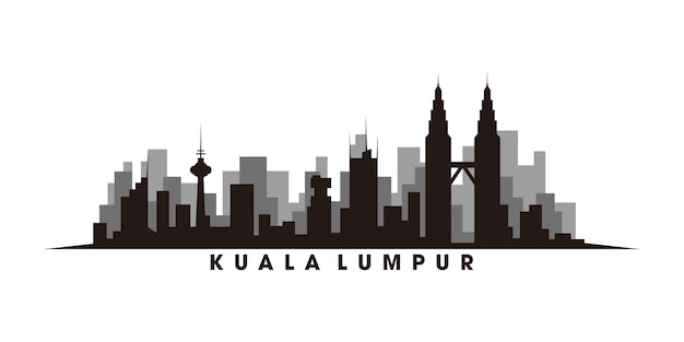 Kuala Lumpur I Zabytki Sylwetka Wektor
