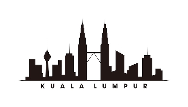 Kuala Lumpur Skyline Sylwetka Wektor Ilustracja