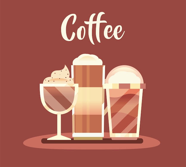 Plik wektorowy kubek do kawy i projekt filiżanki napoju kofeiny śniadanie i motyw napoju