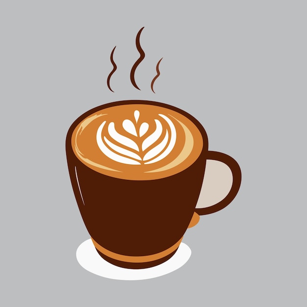 Kubek świeżej Kawy Gorąca Kawa Ilustracja Wektorowa Styl Płaski Projekt Dekoracyjny Dla Kawiarni Po