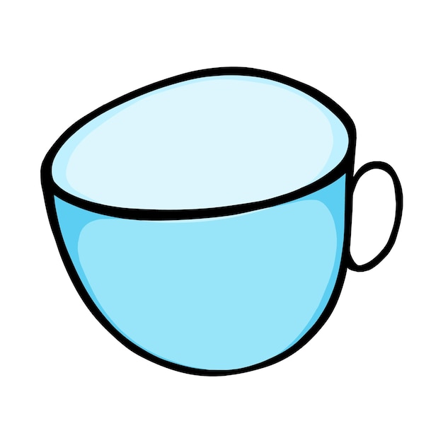 Kubek z uchwytem na napoje herbata kawa sok soda doodle liniowa kreskówka