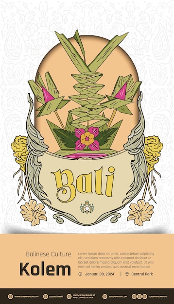 Kultura Indonezyjska Bali Kolem Ilustracja Pomysł Na Projekt Szablonu