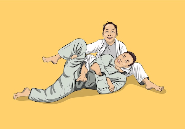 Kun Fu Karate Boks Sztuki Walki Ilustracja Kreskówka Wektor