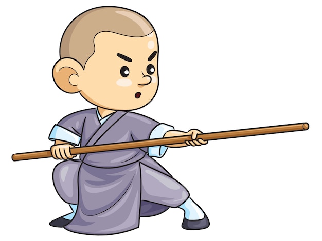 Plik wektorowy kung fu kid cartoon