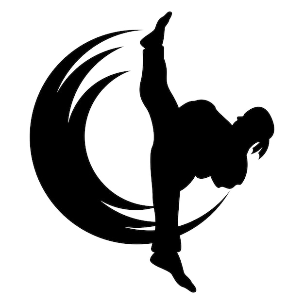 Plik wektorowy kungfu symbol iconlogo ilustracja wektor szablon