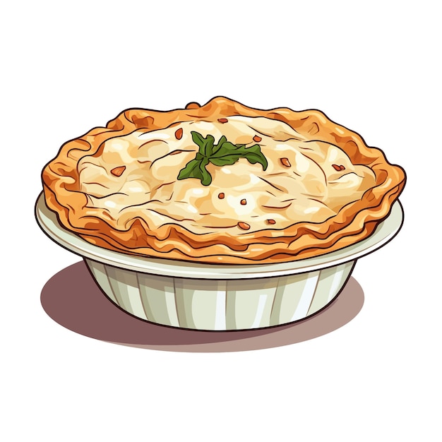 Plik wektorowy kurczak pot pie wektor clipart białe tło