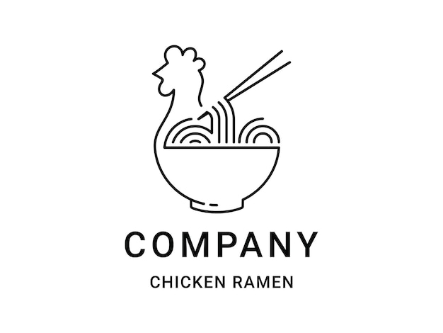 Plik wektorowy kurczak ramen food minimalistyczne logo template.ai