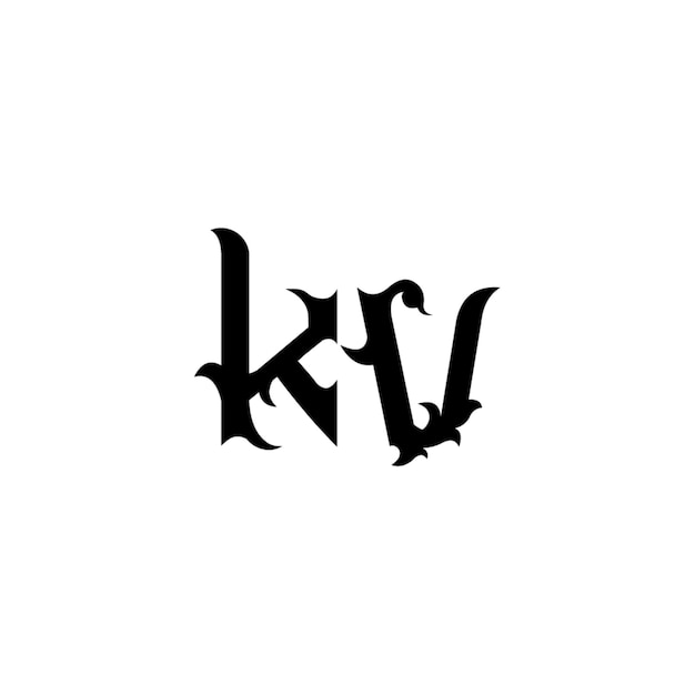 KV monogram logo projekt list tekst nazwa symbol monochromatyczne logotyp alfabet znak proste logo