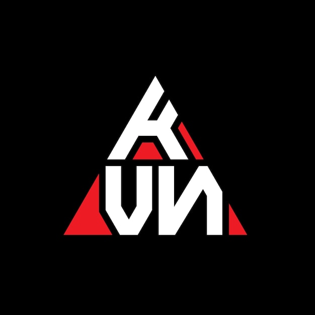 Plik wektorowy kvn trójkątowy projekt logo z kształtem trójkąta kvn triangle logo design monogram kvn trzykąt wektorowy szablon logo z czerwonym kolorem kvn logo trójkątne proste eleganckie i luksusowe logo