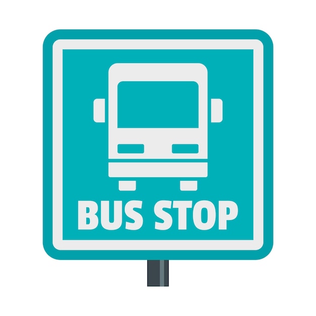 Kwadratowa ikona znaku przystanku autobusowego Płaska ilustracja kwadratowej ikony wektorowej znaku przystawu autobusowego dla projektowania stron internetowych