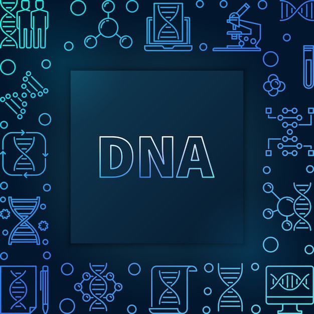 Kwadratowa Niebieska Ramka Liniowa Dna