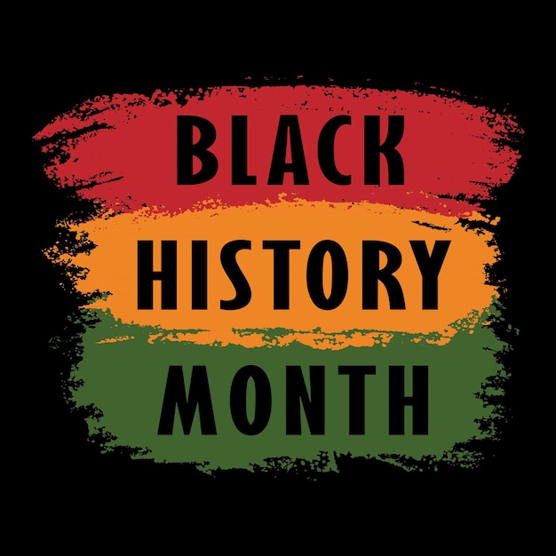 Kwadratowy sztandar z tekstem Czarny miesiąc historii na ręcznie rysowanym pędzlu artystyczny grunge teksturowanej Pan African