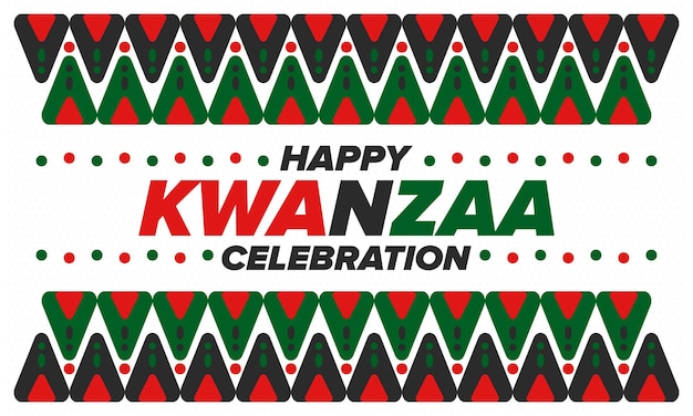 Kwanzaa Happy Celebration święto Afrykańskie I Afroamerykańskie Festiwal Siedmiodniowy Plakat Wektorowy