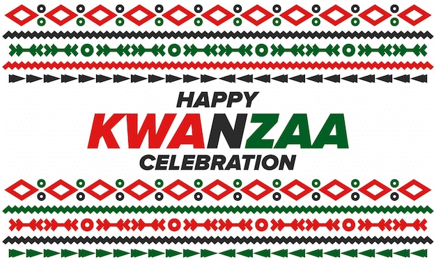 Kwanzaa Happy Celebration święto Afrykańskie I Afroamerykańskie Festiwal Siedmiodniowy Plakat Wektorowy