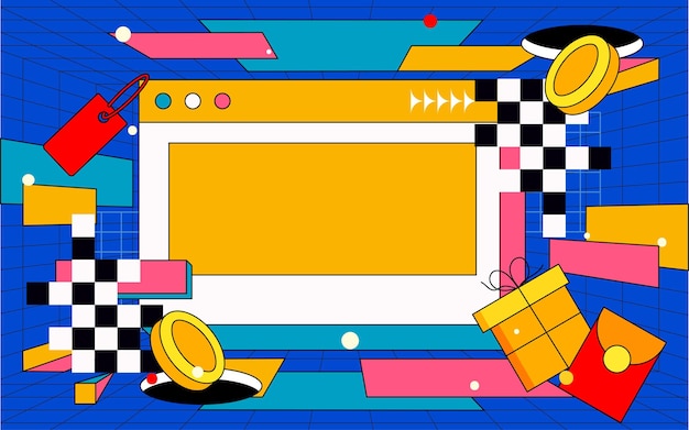 Kwas zakupy online symbol liniowy aktywności plakat e-commerce zakupy promocja ilustracja