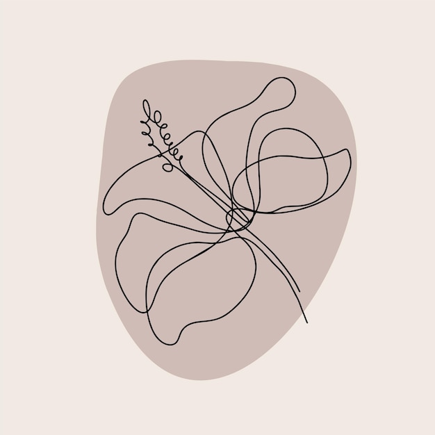 Kwiat linii sztuki botaniczny minimalna ilustracja wektor.