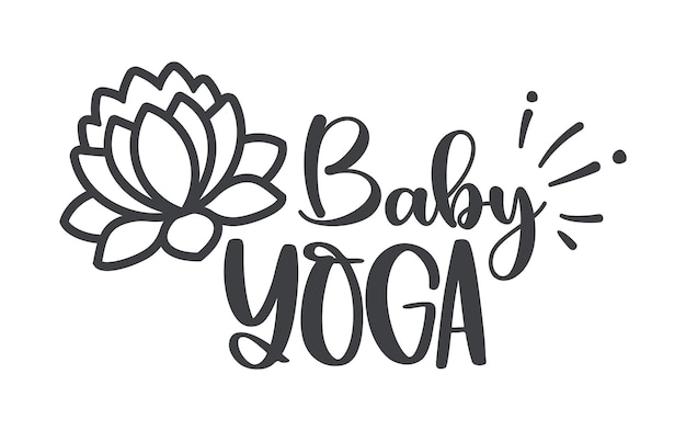 Kwiat Lotosu I Napis Baby Yoga