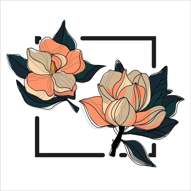 Kwiat magnolii Projekt powtarzalnego tła kwiatowego do druku