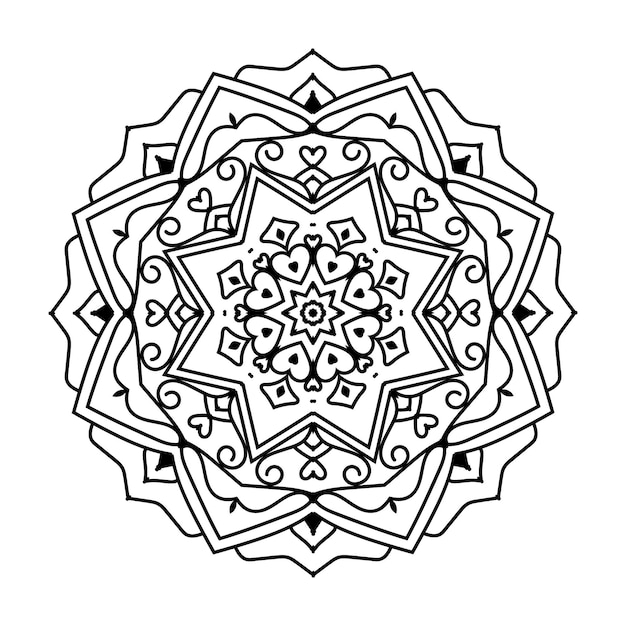 Kwiat Mandala Vintage Ozdobny Wzór Ilustracji Wektorowych Kolorowanka Strona Kdp Interior
