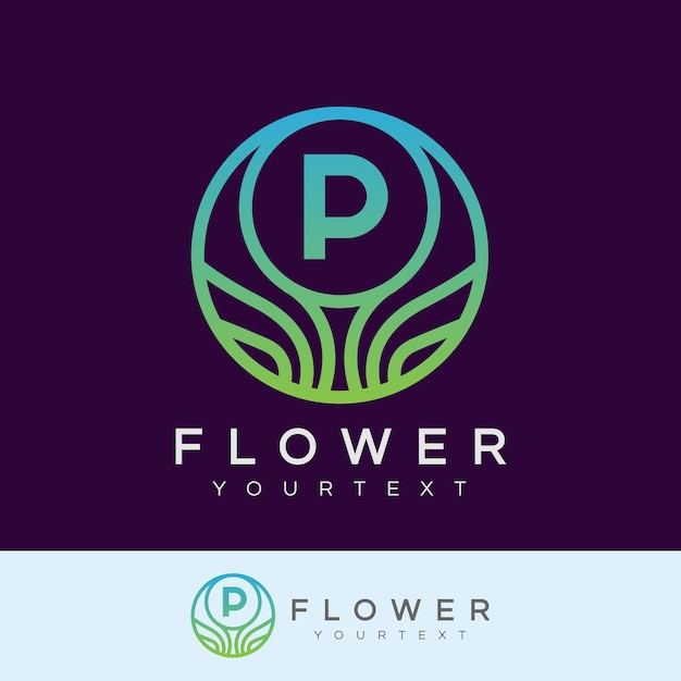 Kwiat Początkowy Litera P Logo Projektu