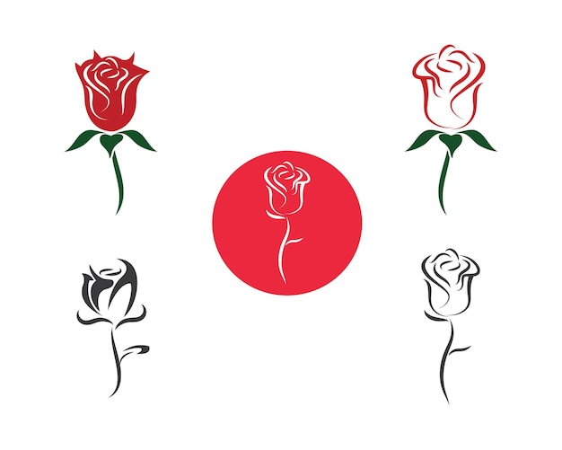 Kwiat Róży Logo Wektor Szablon