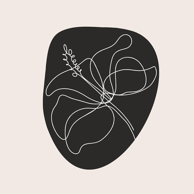 Kwiatowa linia sztuki botaniczna minimalna ilustracja Vector