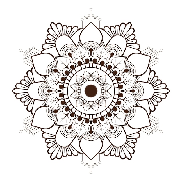 Plik wektorowy kwiatowa mandala do kolorowania strony ozdobny wzór okrągły wzór