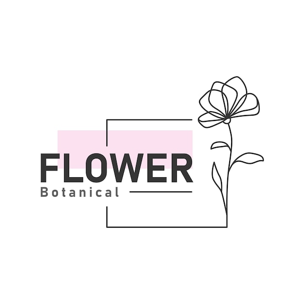 Kwiatowe Logo Botaniczne W Minimalistycznym Stylu