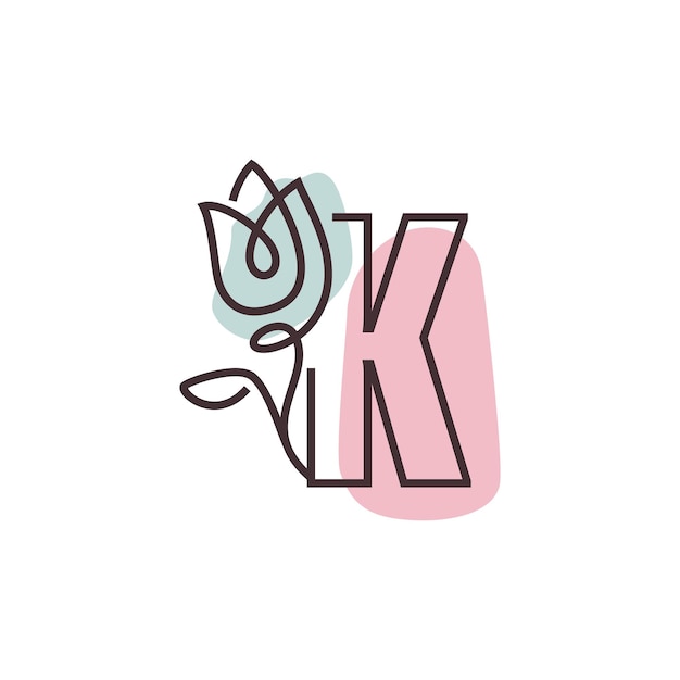 Kwiatowy Alfabet K Logo