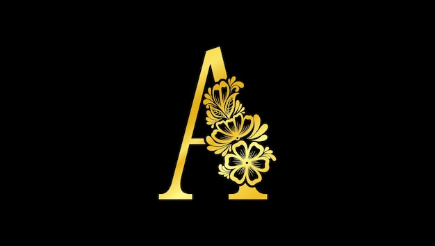Plik wektorowy kwiatowy alfabet monogram litera a szablon logo inicjały monogram