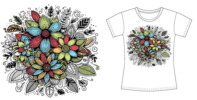 Kwiatowy Projekt Koszulki Petals Amp Threads Floral Fusion Tee