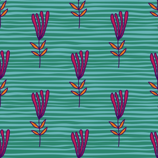 Kwiatowy wzór Abstrakcyjny kwiatowy tapety Doodle styl sztuki Śliczne rośliny niekończące się tło