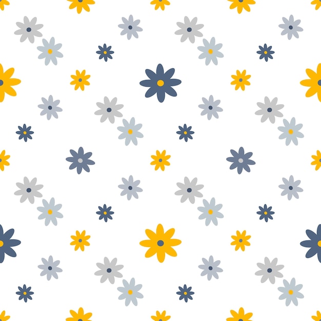 Plik wektorowy kwiaty proste bezszwowe tło kwiatowy wzór wiosna ilustracja wektorowa