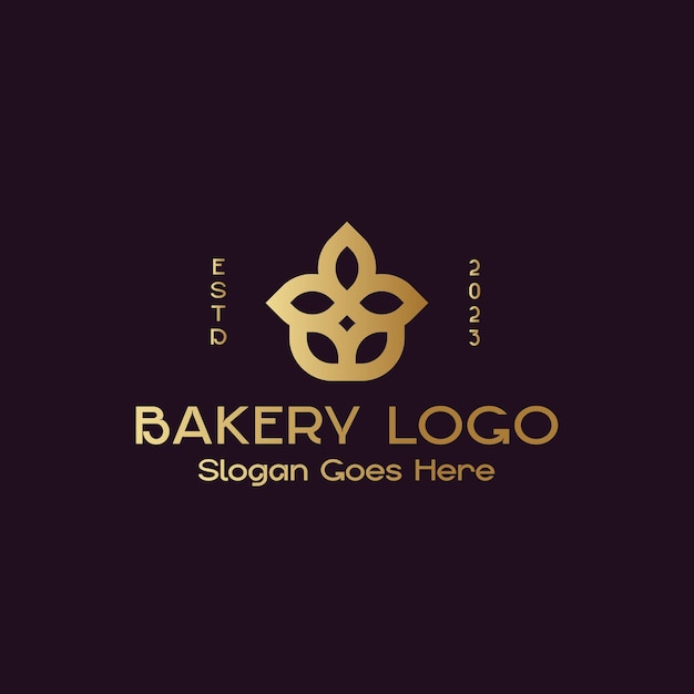 Plik wektorowy kwiaty pszenicy i liści premium bakery logo design