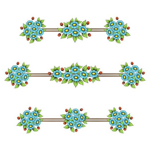 Plik wektorowy kwiaty stokrotki kolorowe wzory liniowe