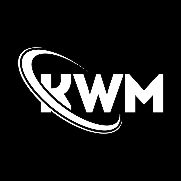 KWM logo KWM litery KWM litera logo projekt inicjały KWM logotyp powiązany z okręgiem i dużymi literami monogram logo kWM typografia dla biznesu technologicznego i marki nieruchomości