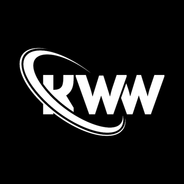 KWW logo KWW litera KWW logo inicjały KWW logo połączone z okręgiem i dużymi literami monogram logo KWW typografia dla biznesu technologicznego i marki nieruchomości