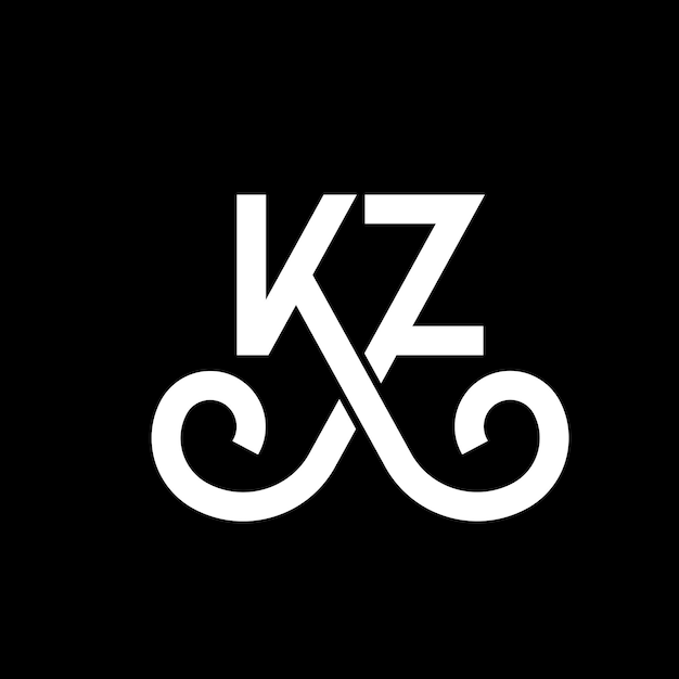 Plik wektorowy kz letter logo design początkowe litery ikona logo kz abstrakcyjna litera kz minimalny szablon projektowania logo k z wektory projektowania liter z czarnymi kolorami logo kz